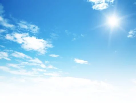 Blue sky background with tiny clouds Stock Photos