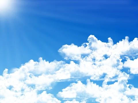 Blue sky background with tiny clouds Stock Photos