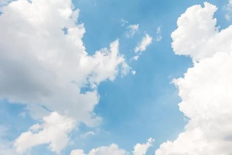 Blue sky background with tiny clouds Stock Photos