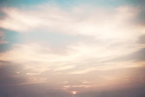 Blue sky background with tiny clouds Stock Photos