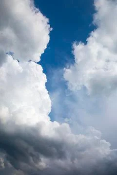 Blue sky background with tiny clouds Stock Photos
