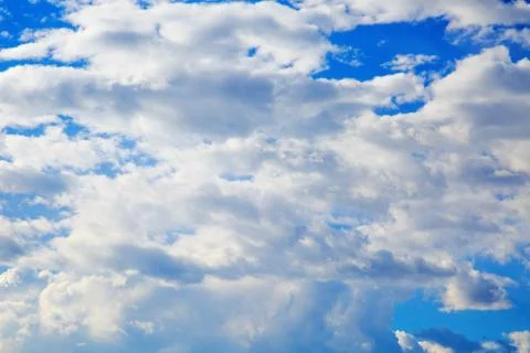 Blue Sky background with tiny clouds Stock Photos