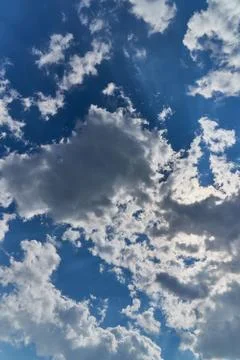 Blue sky background with tiny clouds Stock Photos