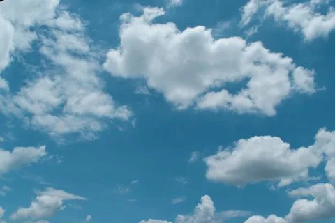 Blue sky background with tiny clouds. Foto stock