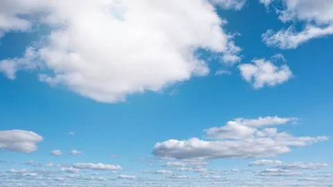 Blue sky background with tiny clouds. panorama Stock Photos