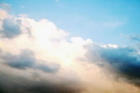 Blue sky background with tiny clouds Stock Photos