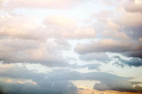 Blue sky background with tiny clouds Stock Photos