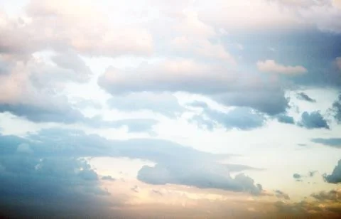 Blue sky background with tiny clouds Stock Photos