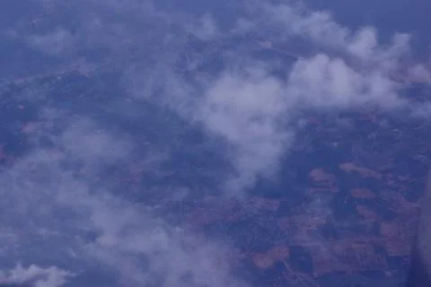 Blue sky background with tiny clouds Stock Photos