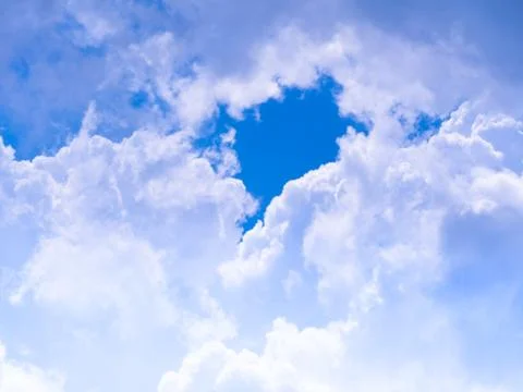 Blue sky background with tiny clouds Stock Photos