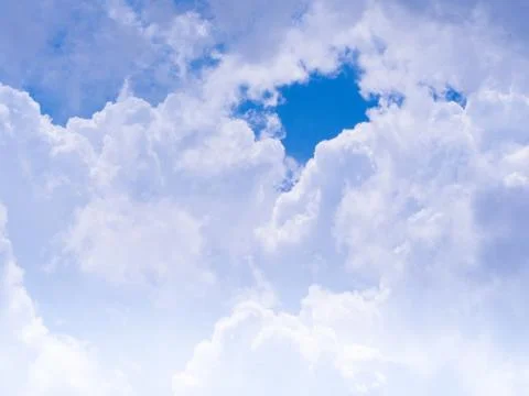 Blue sky background with tiny clouds Stock Photos
