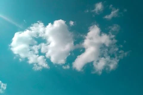 Blue sky background with tiny clouds. 스톡 사진