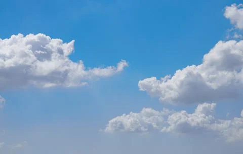 Blue sky background with tiny clouds background. Stock Photos