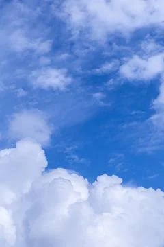 Blue sky background with tiny clouds for design Stock Photos