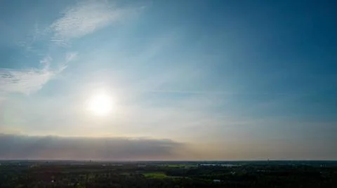 Blue Sky background with tiny Clouds. Panorama background Foto stock