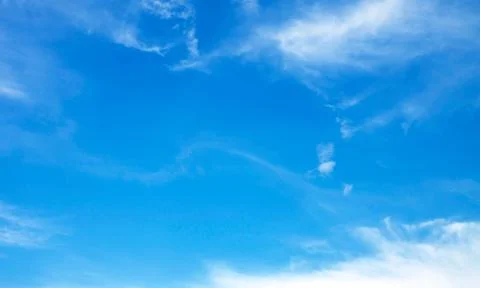 Blue sky background with tiny clouds, blue sky background with tiny clouds 스톡 사진