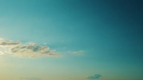 Blue Sky Background With Tiny Clouds. Low Angle View. Blue Clear Sky And White Stock Photos