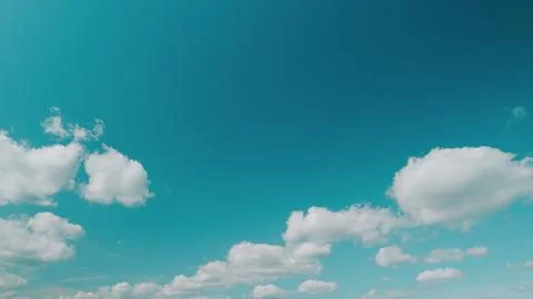 Blue Sky Background With Tiny Clouds. Low Angle View. Blue Clear Sky And White Stock Photos