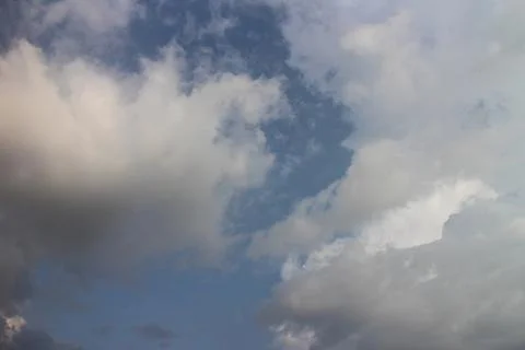 Blue sky background with tiny clouds 写真素材