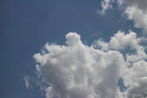 Blue Sky background with tiny Clouds. Panorama background.	 Stock Photos