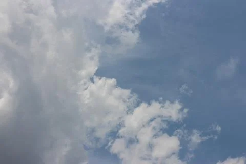 Blue sky background with tiny clouds Stock Photos