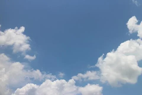 Blue sky background with tiny clouds 스톡 사진