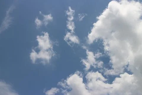 Blue sky background with tiny clouds 写真素材