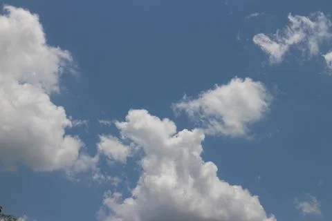 Blue sky background with tiny clouds 스톡 사진