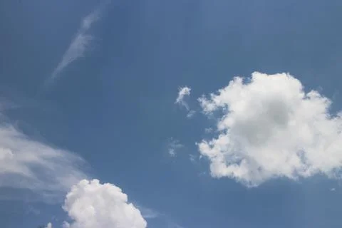 Blue sky background with tiny clouds Stock Photos