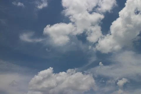 Blue sky background with tiny clouds 写真素材