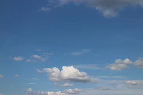 Blue sky background with tiny clouds Stock Photos