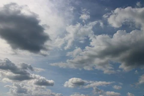 Blue sky background with tiny clouds Stock Photos