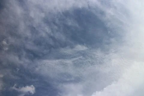 Blue sky background with tiny clouds Foto stock