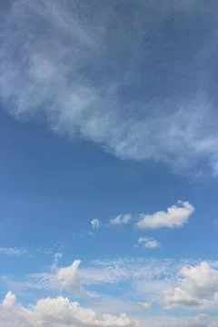 Blue sky background with tiny clouds 스톡 사진