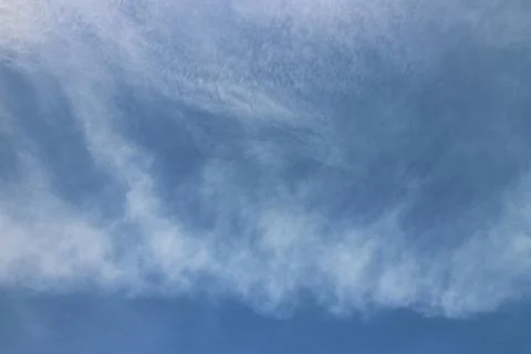 Blue sky background with tiny clouds Stock Photos