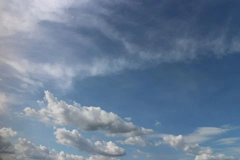 Blue sky background with tiny clouds Stock Photos