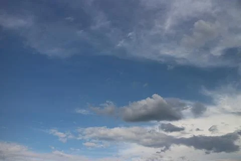 Blue sky background with tiny clouds 写真素材