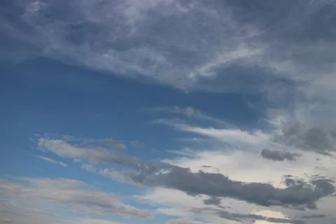 Blue sky background with tiny clouds 写真素材