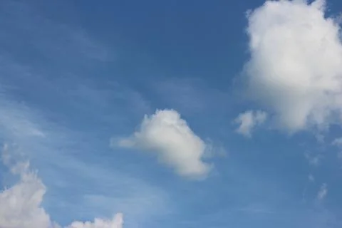 Blue sky background with tiny clouds Stock Photos