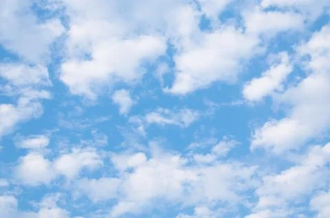 Blue sky background with tiny clouds, Cloudy blue sky abstract background 写真素材