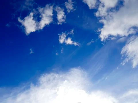 Blue sky background with white cloud. Stock Photos