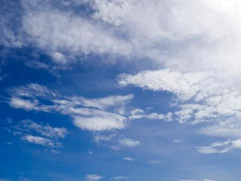 Blue sky background with white cloud. Stock Photos