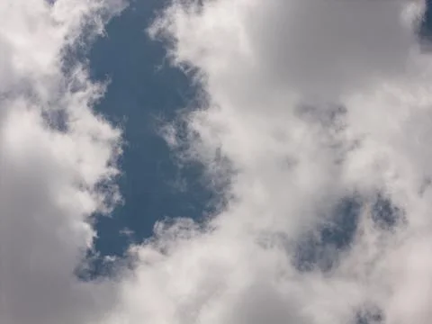 Blue sky background with white cloud corner 写真素材