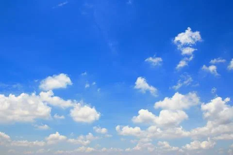 Blue sky background with white clouds Stock Photos