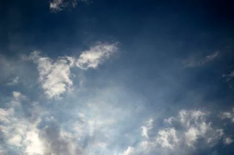 Blue sky background with white clouds Stock Photos