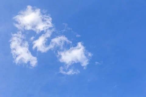 Blue sky background with white clouds, rain clouds. Foto stock