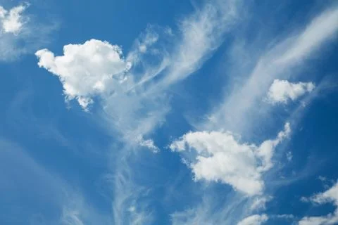 Blue sky background with white clouds Stock Photos