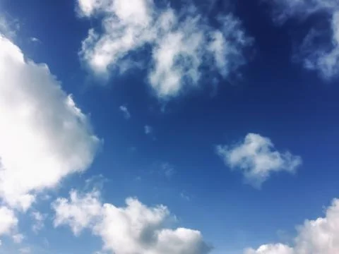 Blue sky background with white clouds summer Stock Photos