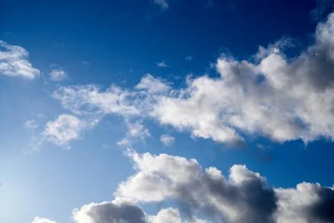 Blue sky background with white clouds Stock-Fotos