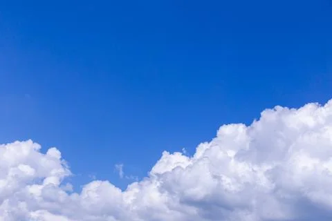Blue sky background with white clouds on sunny day. 스톡 사진